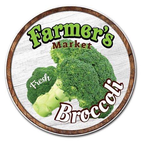 Signmission Farmers Market Broccoli Circle Corrugated Plastic Sign, C-16-CIR-Broccoli C-16-CIR-Broccoli